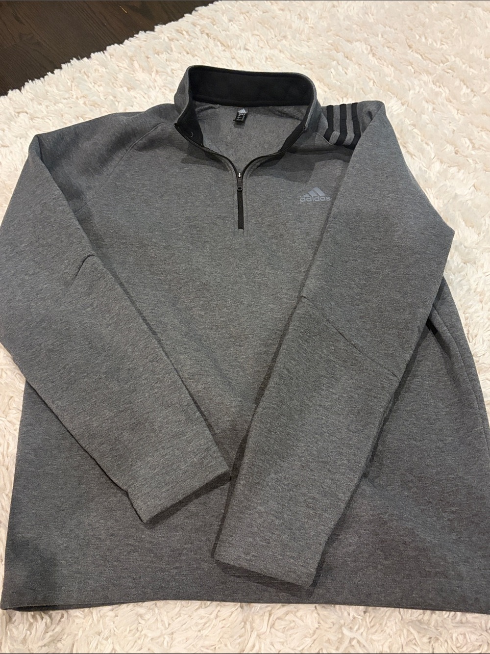 adidas Heather Gray Quarter-Zip Pullover